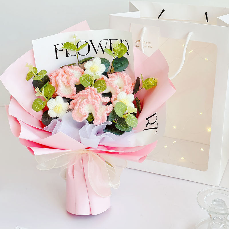 Ramos de flores tejidos a mano de lana