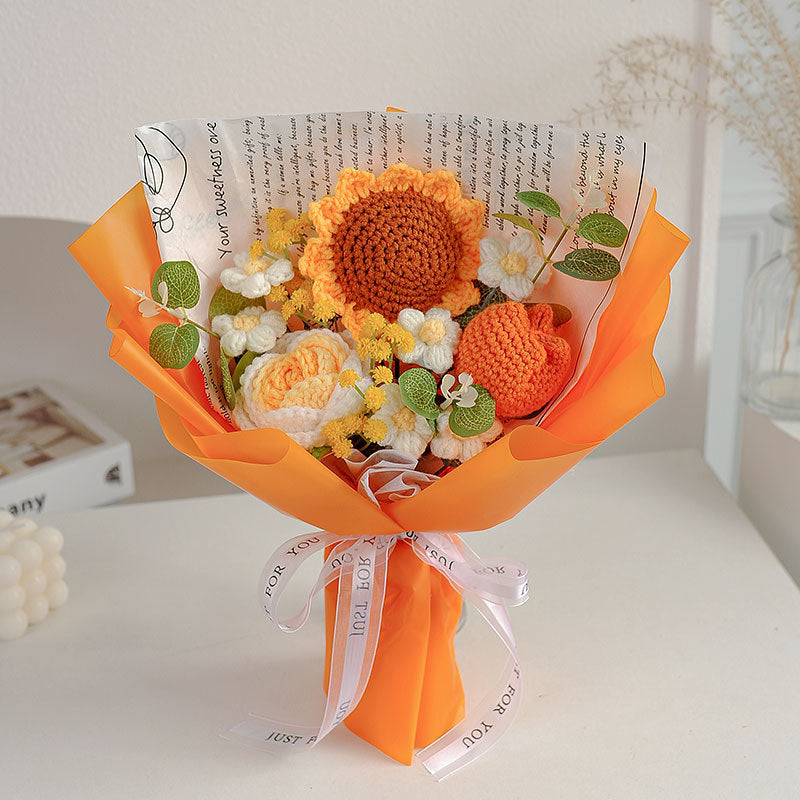 Ramos de flores tejidos a mano de lana