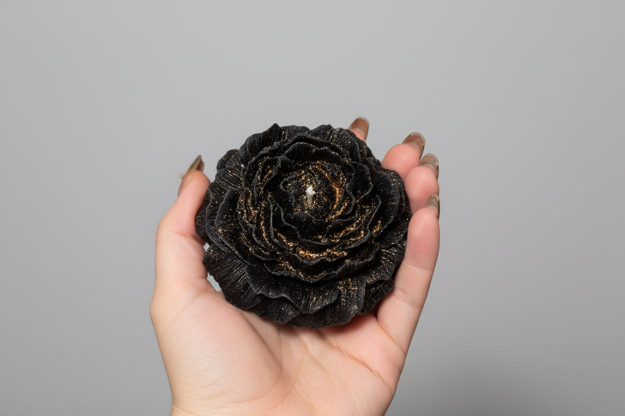 Velas de rosa y peonía de baja temperatura