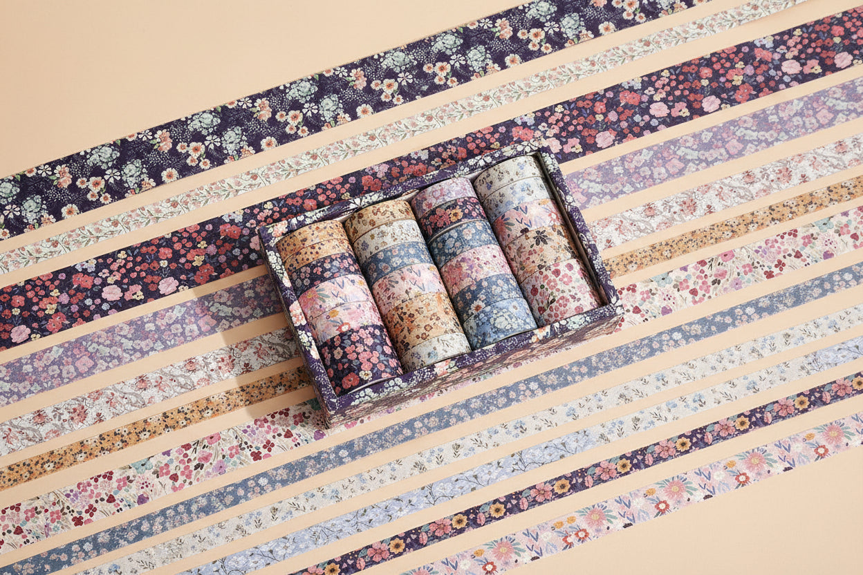 Caja de regalo decorativa con cinta adhesiva