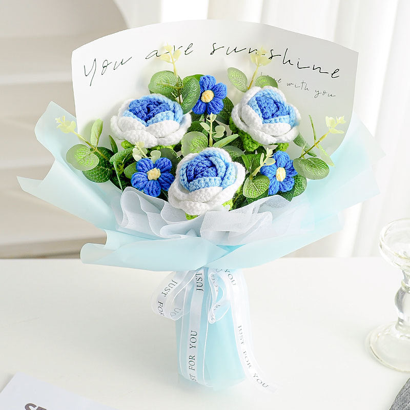 Ramos de flores tejidos a mano de lana