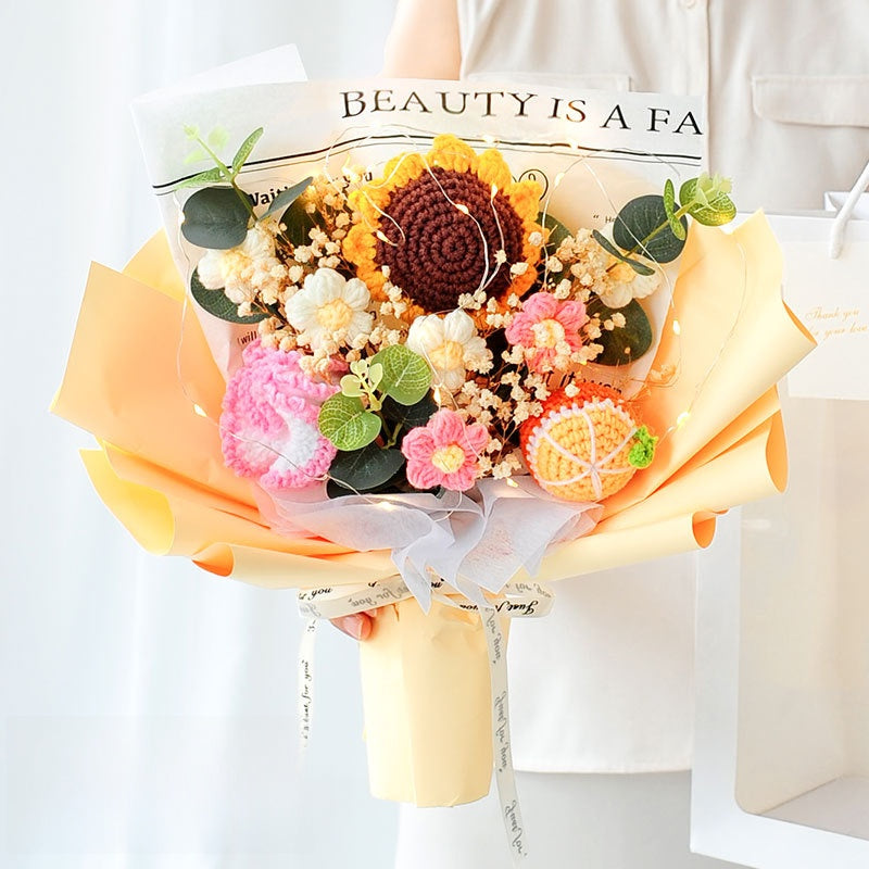 Ramos de flores tejidos a mano de lana