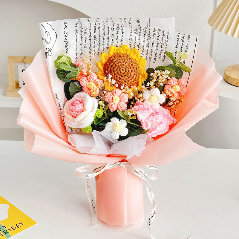 Ramos de flores tejidos a mano de lana