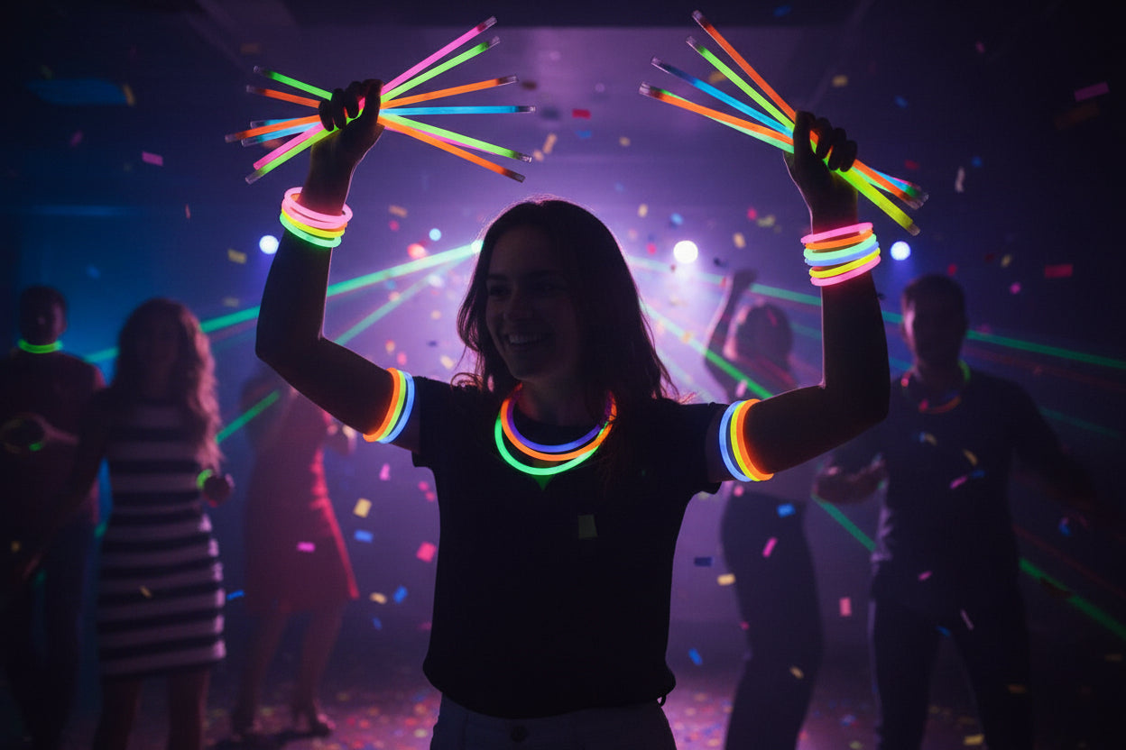 Barras luminosas brillantes de siete colores