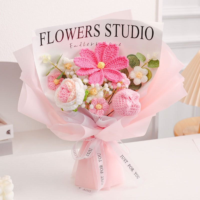 Ramos de flores tejidos a mano de lana