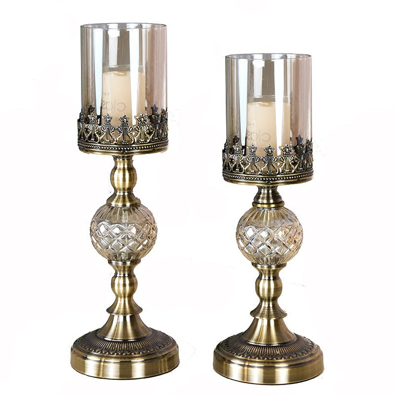 Candelabro europeo de encaje de hierro para bodas y decoración romántica