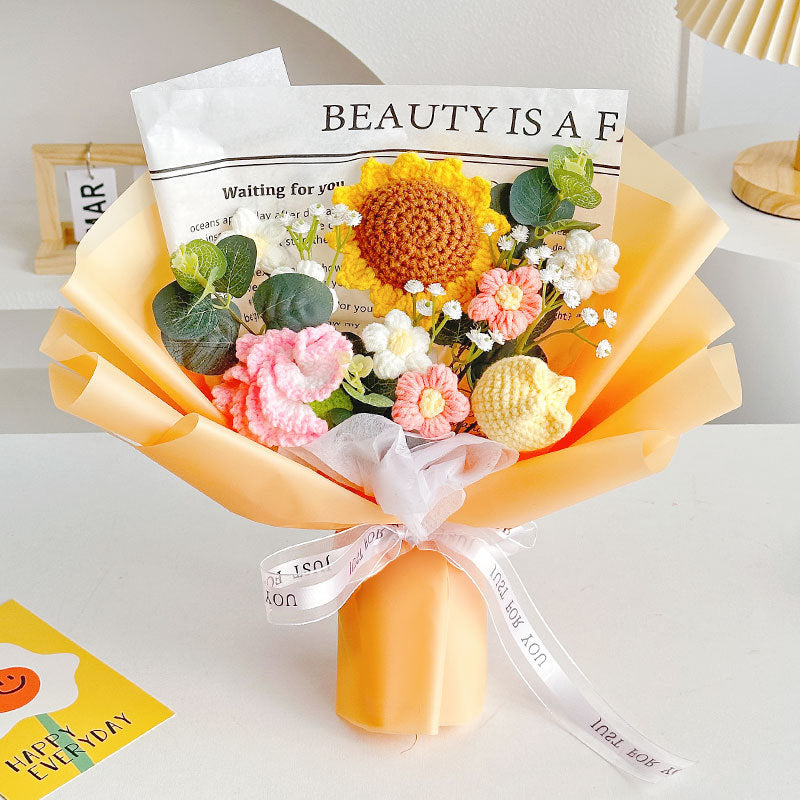 Ramos de flores tejidos a mano de lana