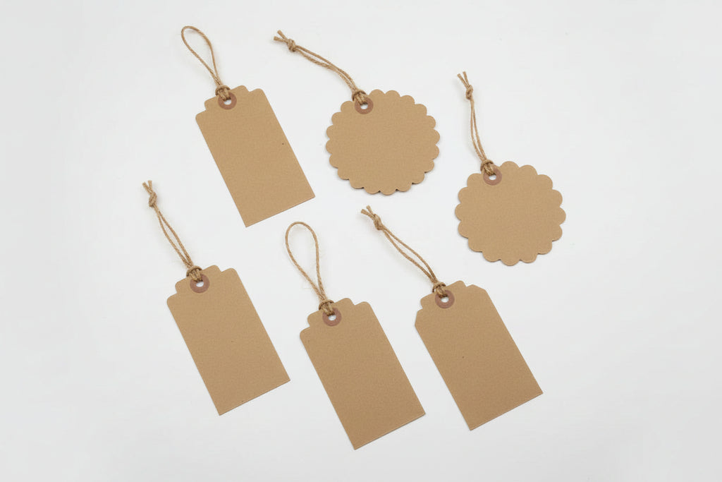 Etiquetas de regalo en blanco hechas a mano