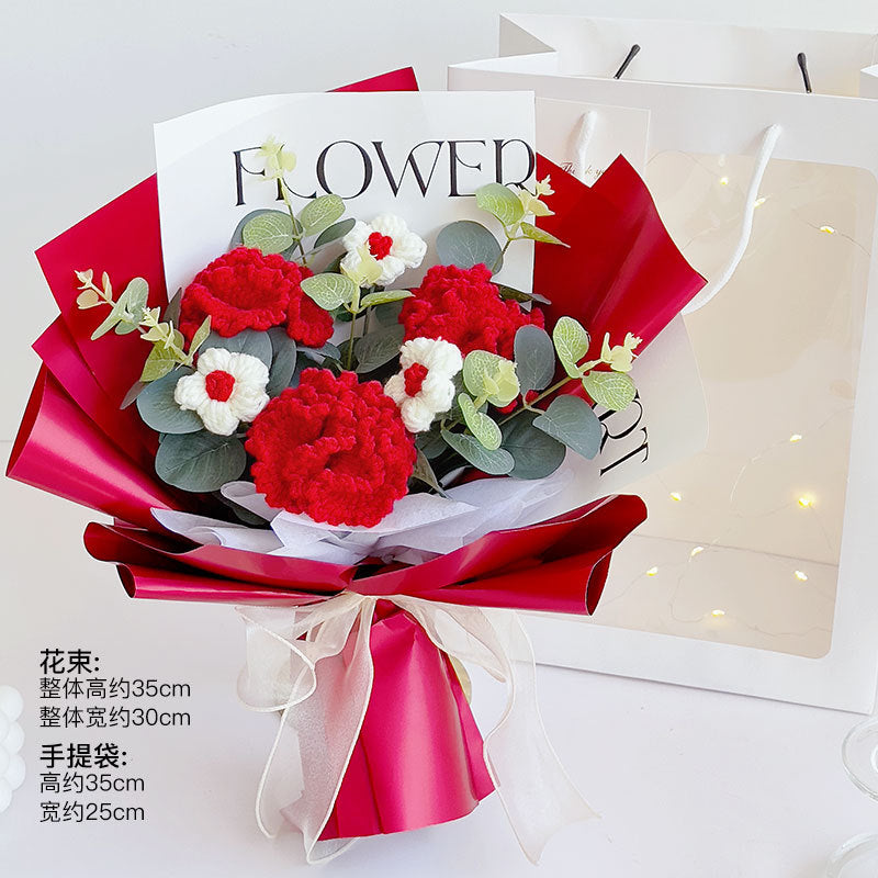 Ramos de flores tejidos a mano de lana