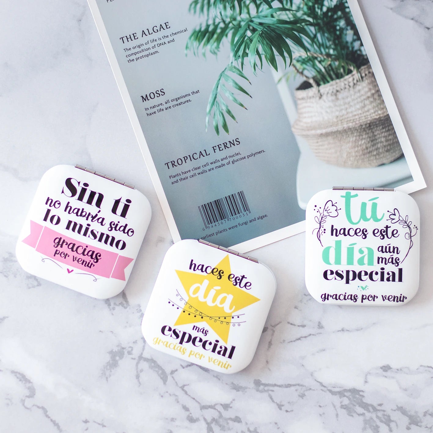 Espejo portátil de doble cara