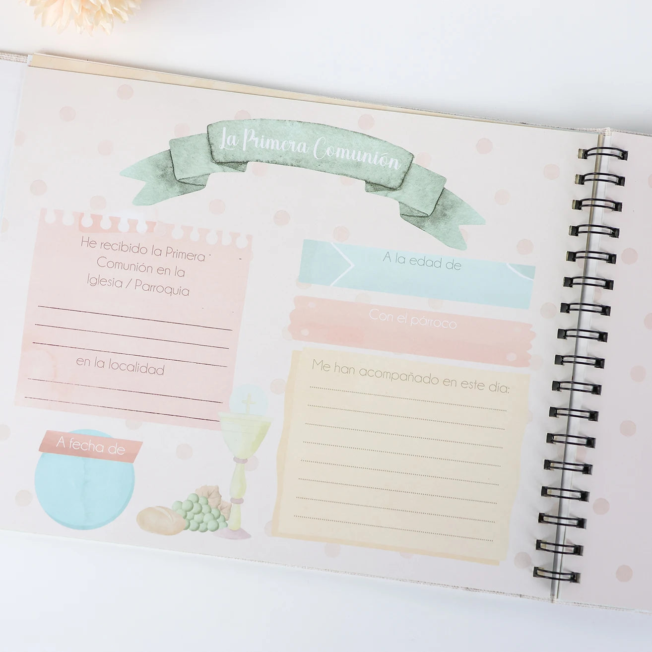 Libro de firmas de primera comunión