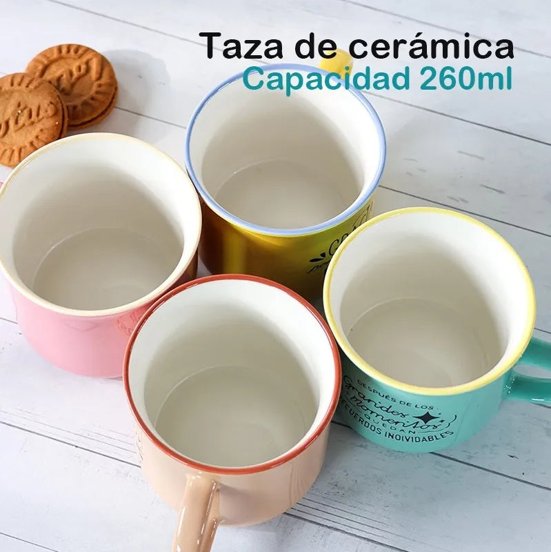 Set de tazas de cerámica con frases