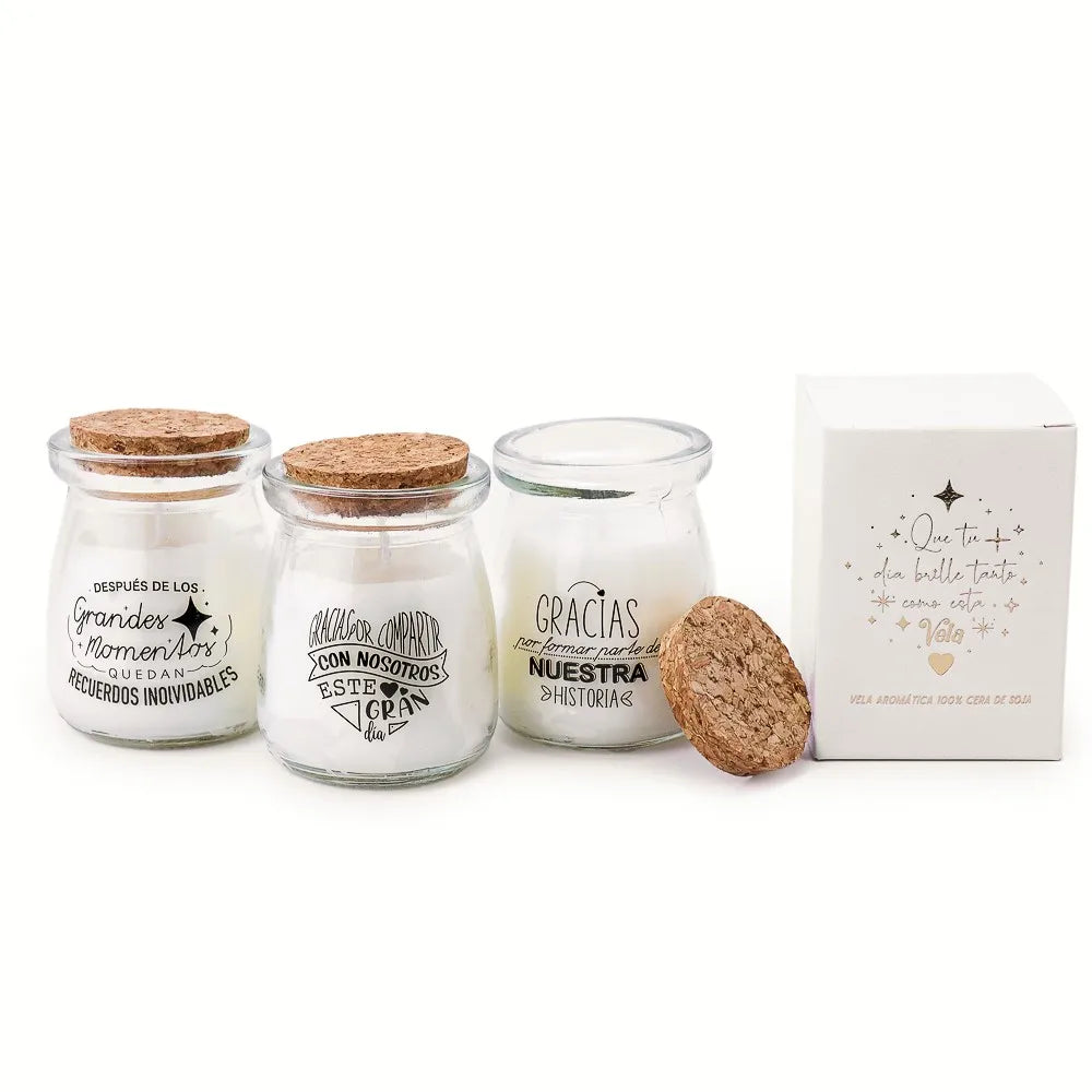 Velas aromáticas regalos en bodas