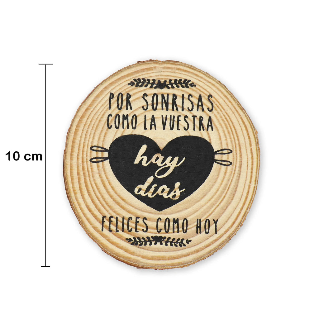 Set de posavasos de madera con frases