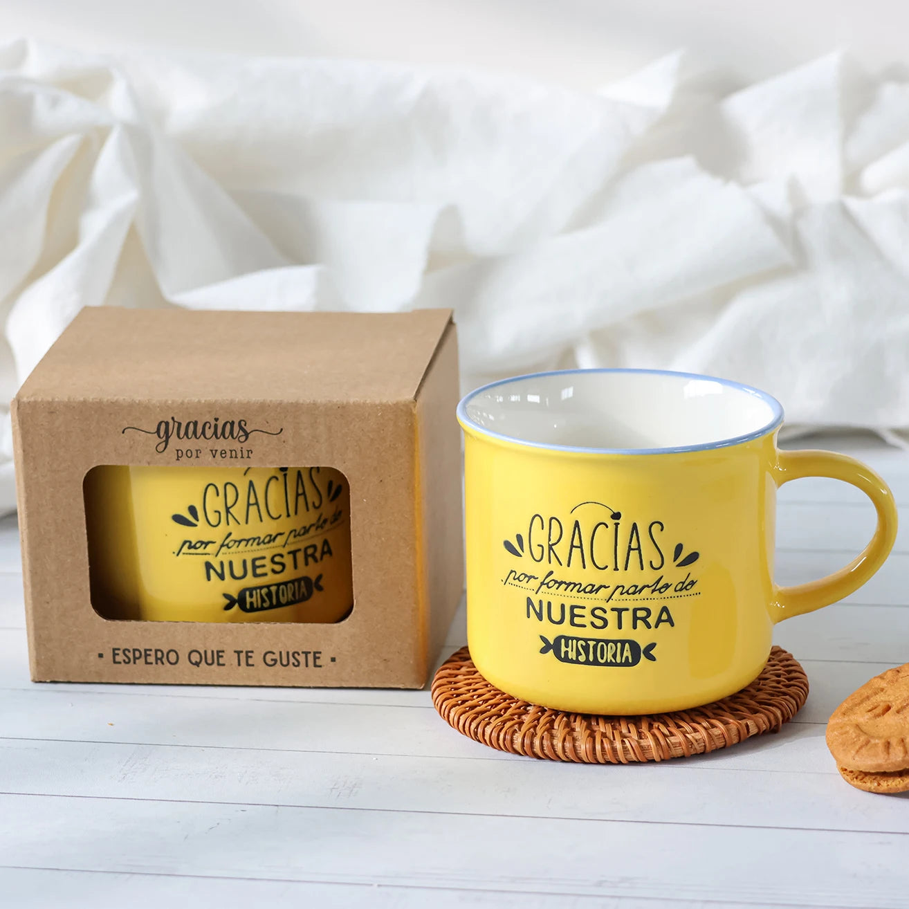 Set de tazas de cerámica con frases