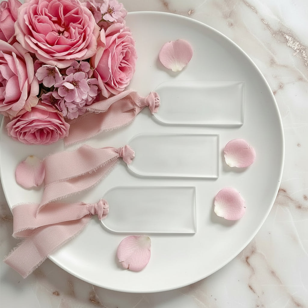 Tarjeta de Lugar de Boda de Acrílico