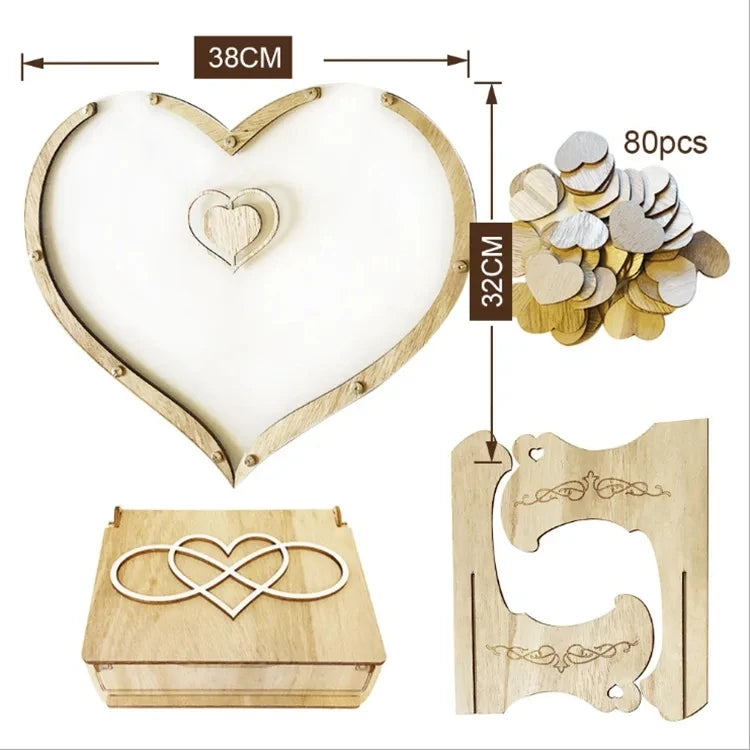 Wedding Guest Book Alternative Wedding Decor Drop Heart Guestbook Wooden Heart shape Guest Drop Box Table Decoration