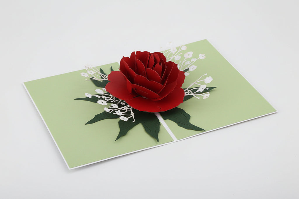 Tarjetas de felicitación 3D de papel tallado a mano