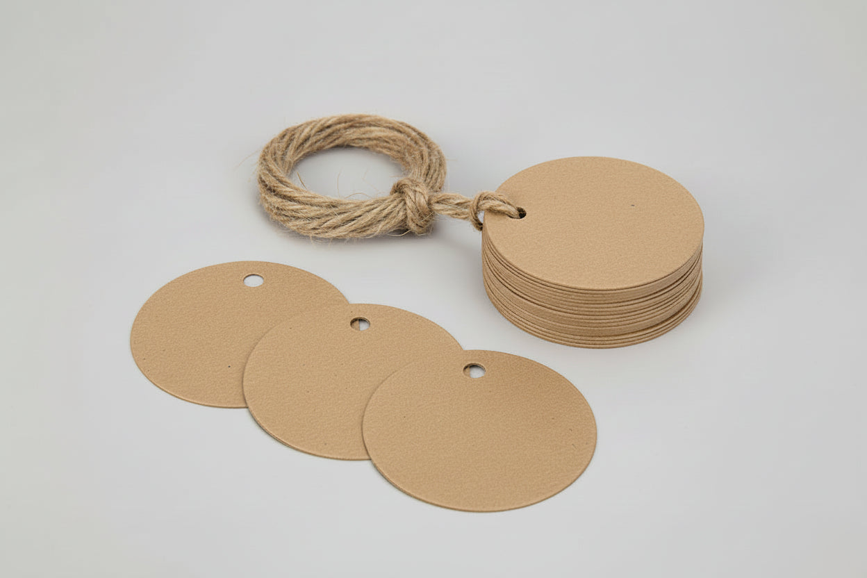 Etiquetas de regalo en blanco hechas a mano