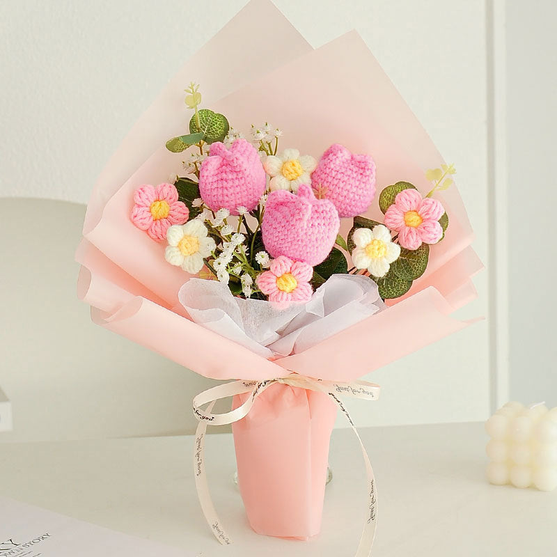 Ramos de flores tejidos a mano de lana