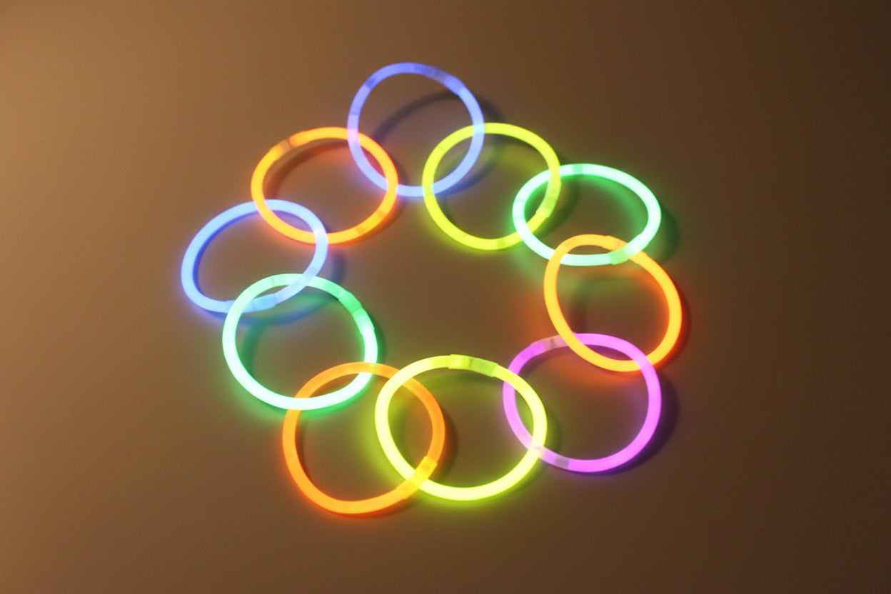 Barras luminosas brillantes de siete colores