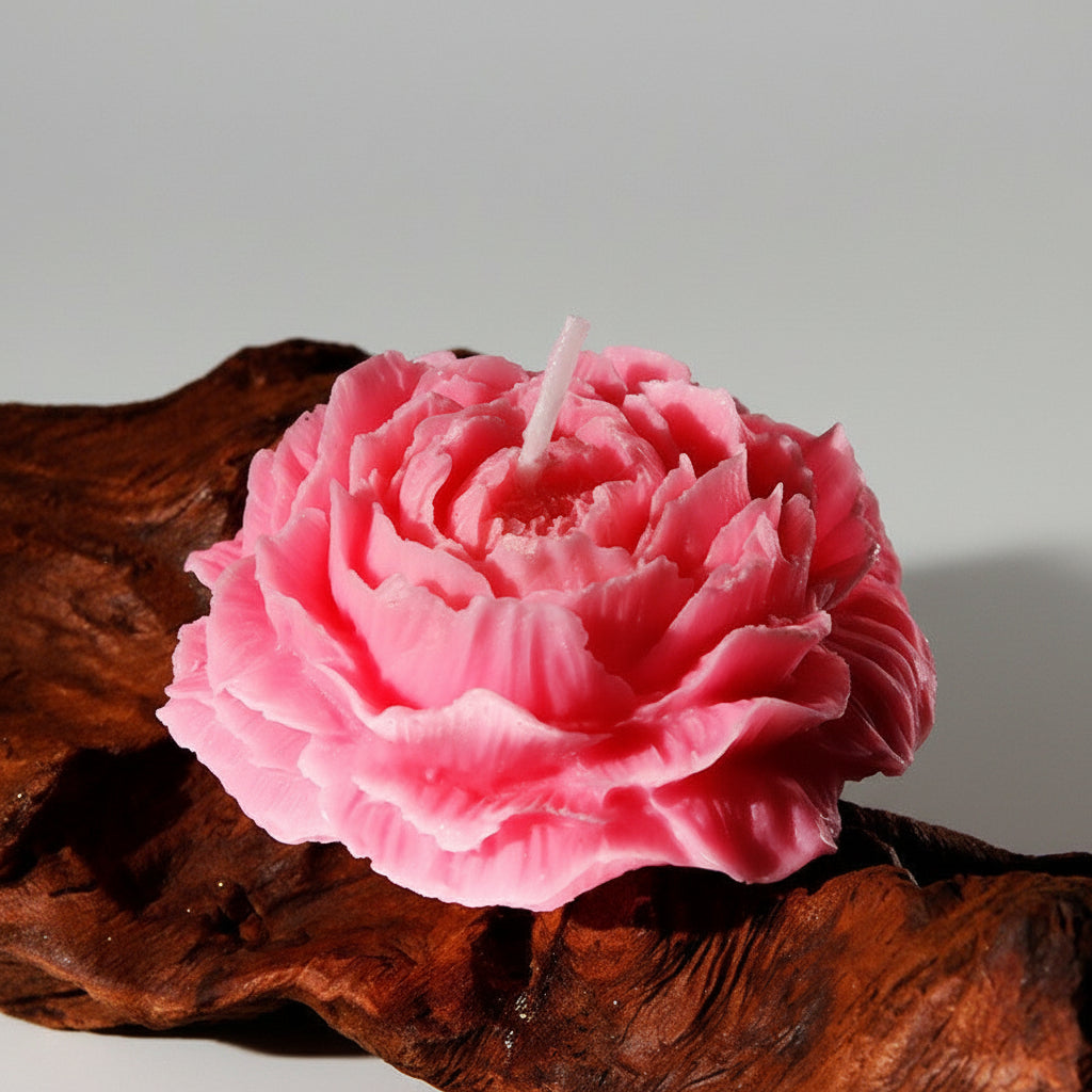 Velas de rosa y peonía de baja temperatura