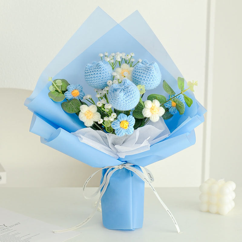 Ramos de flores tejidos a mano de lana