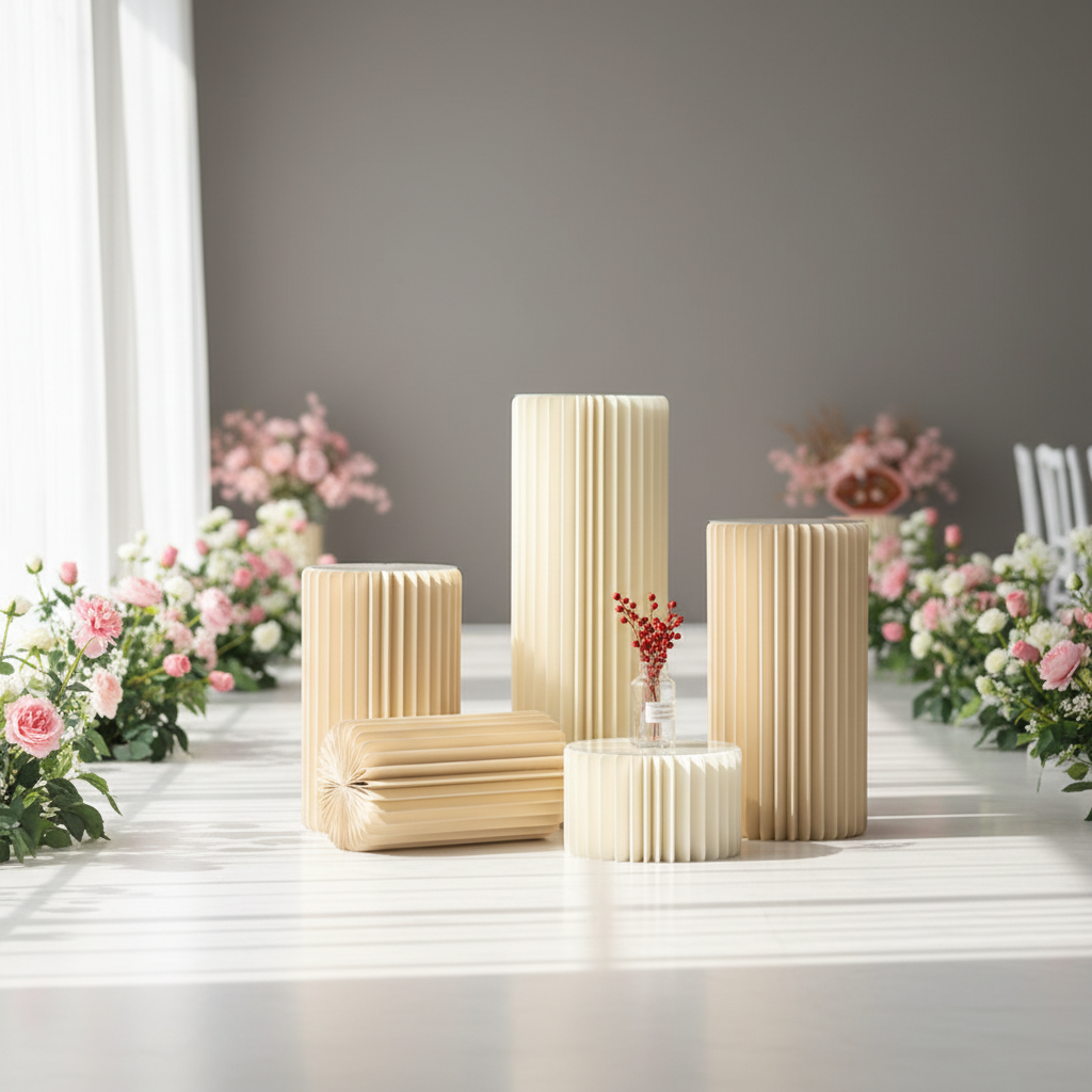 Soporte de columna plegable para mesa de postres de boda