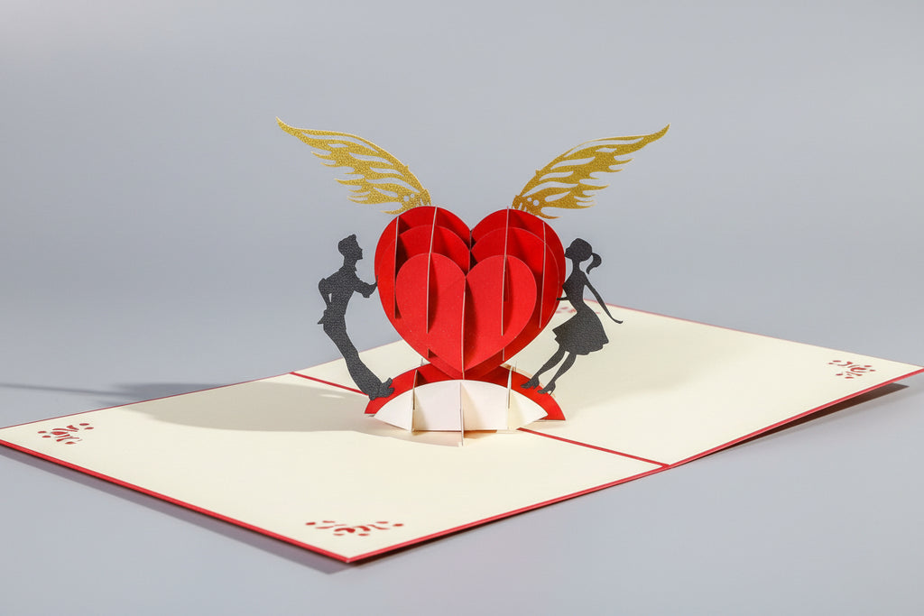 Tarjetas de felicitación 3D de papel tallado a mano