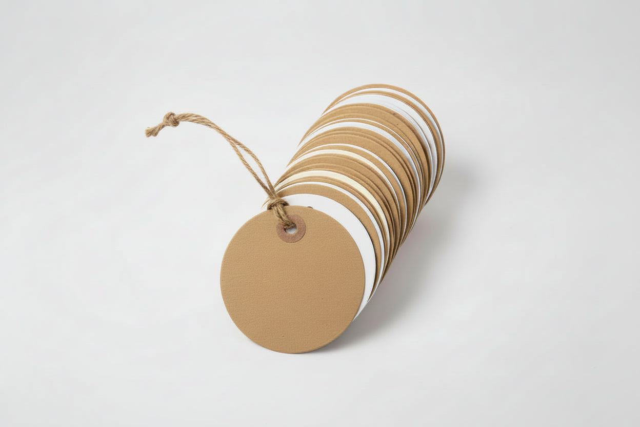 Etiquetas de regalo en blanco hechas a mano