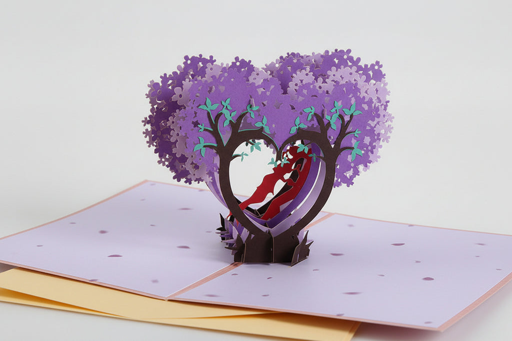 Tarjetas de felicitación 3D de papel tallado a mano